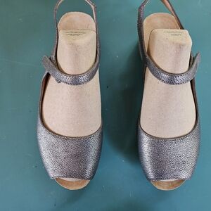 Dansko Silver Espadrilles with Textured Finish